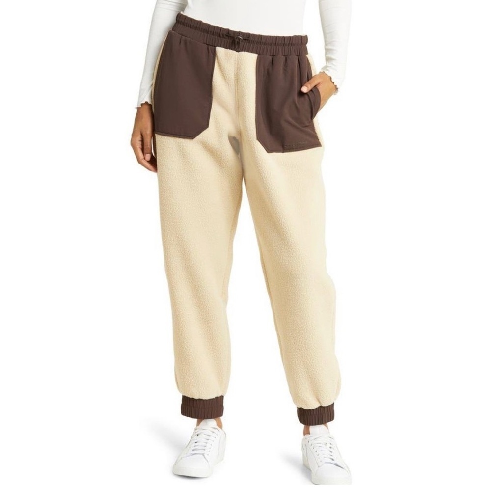 Outdoor Voices Primo Fleece Jogger Color Block Cream Brown XL